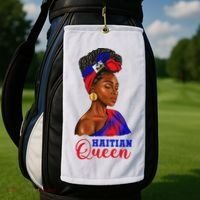 Haitian Queen Black Woman Haiti Independence Day Golf Towel thumb 2