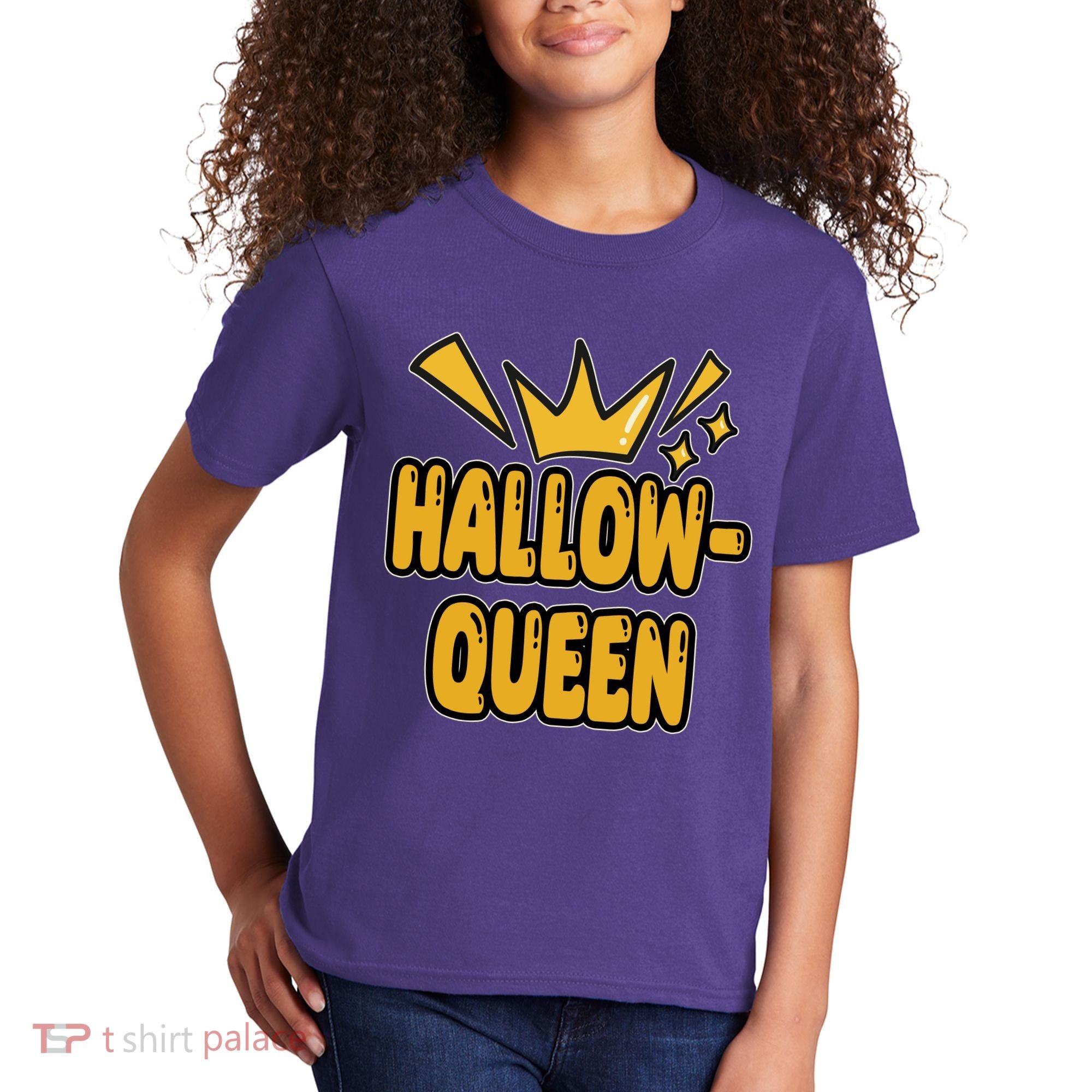 Hallow Queen Halloween Lover Kids T-Shirt