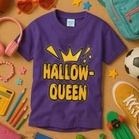 Hallow Queen Halloween Lover Kids T-Shirt thumb 3