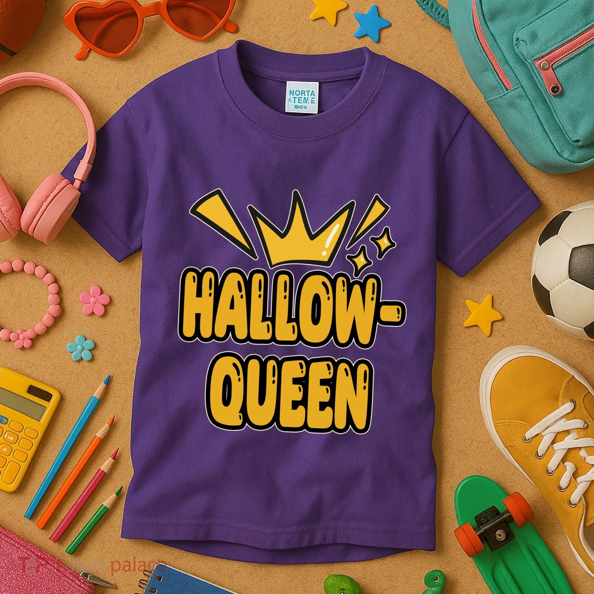 Hallow Queen Halloween Lover Kids T-Shirt