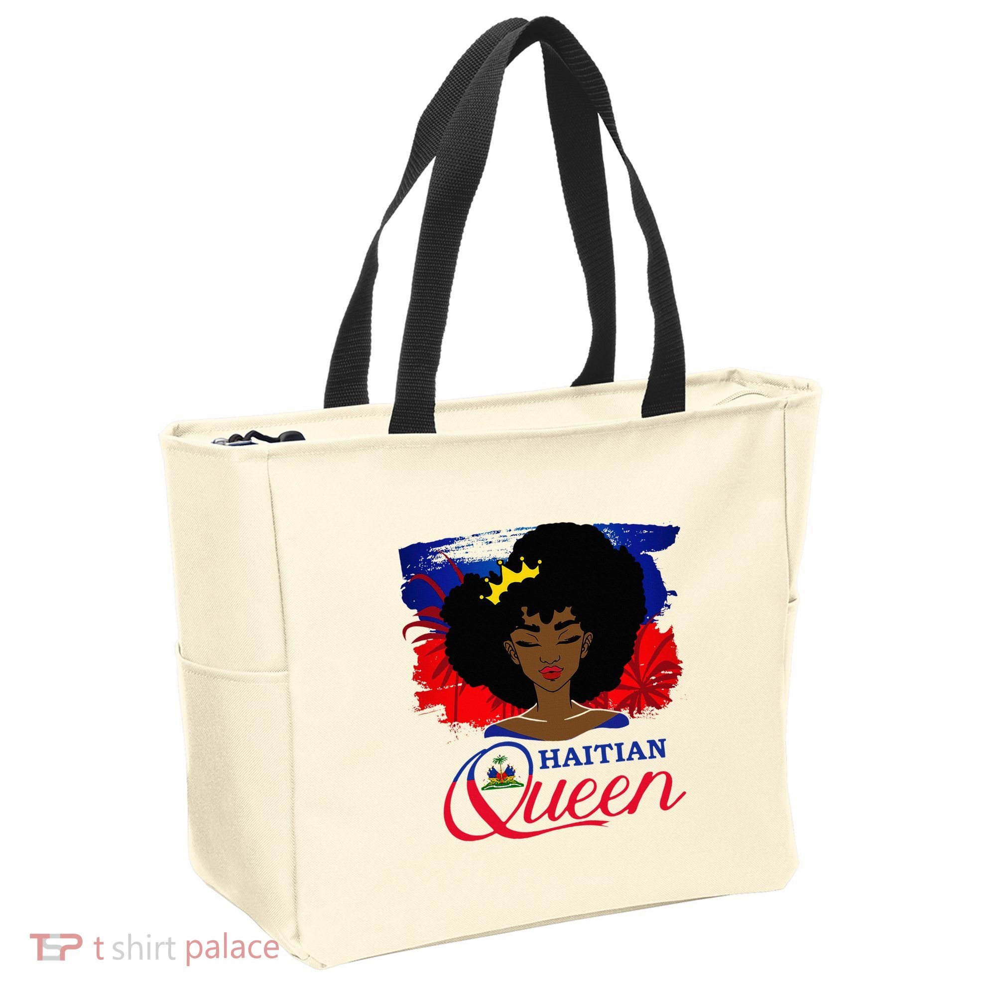 Haitian Queen Haiti Flag Melanin Tote Bag
