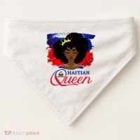Haitian Queen Haiti Flag Melanin USA-Made Doggie Bandana thumb 0