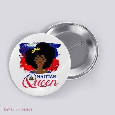 Haitian Queen Haiti Flag Melanin Button