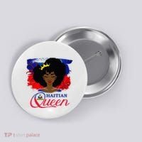Haitian Queen Haiti Flag Melanin Button thumb 0