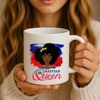Haitian Queen Haiti Flag Melanin Coffee Mug thumb 3