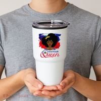 Haitian Queen Haiti Flag Melanin Tumbler thumb 2