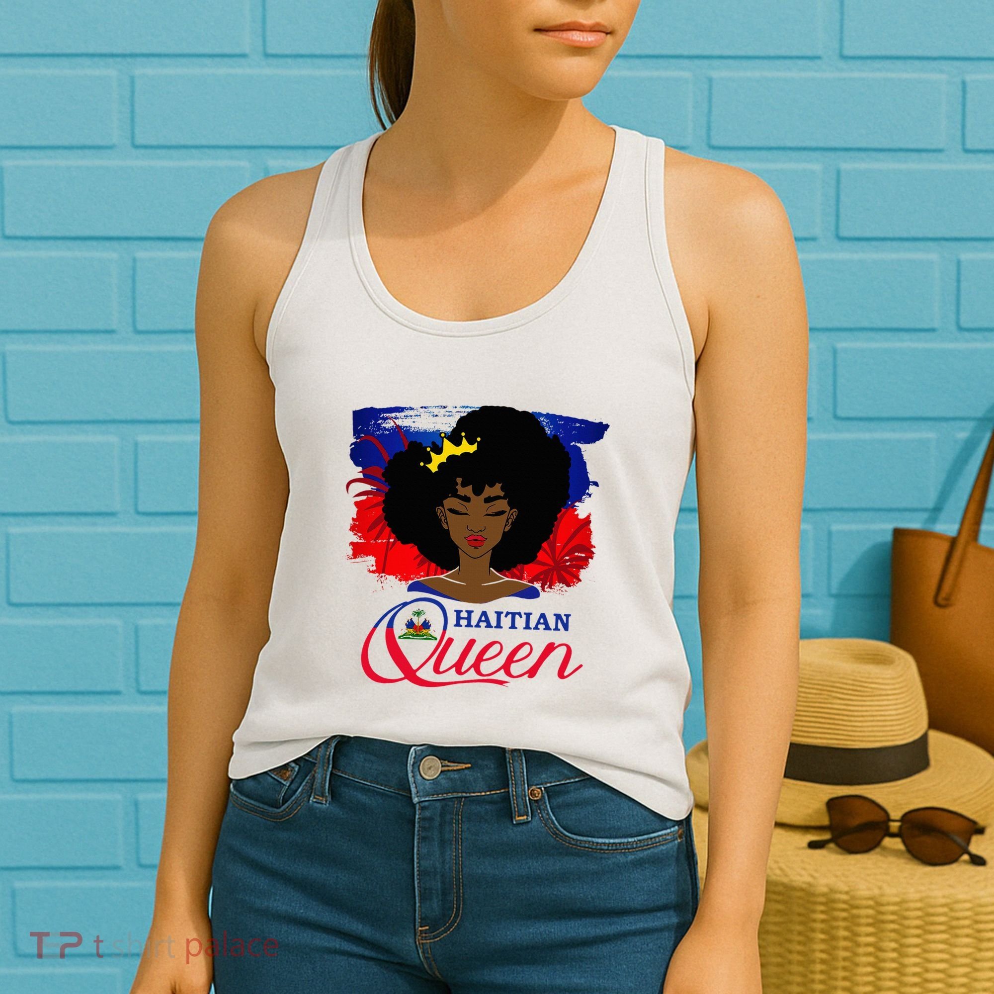 Haitian Queen Haiti Flag Melanin Women's Tank Top
