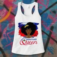 Haitian Queen Haiti Flag Melanin Women's Tank Top thumb 3