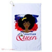 Haitian Queen Haiti Flag Melanin Golf Towel thumb 0
