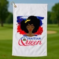 Haitian Queen Haiti Flag Melanin Golf Towel thumb 1
