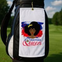 Haitian Queen Haiti Flag Melanin Golf Towel thumb 2