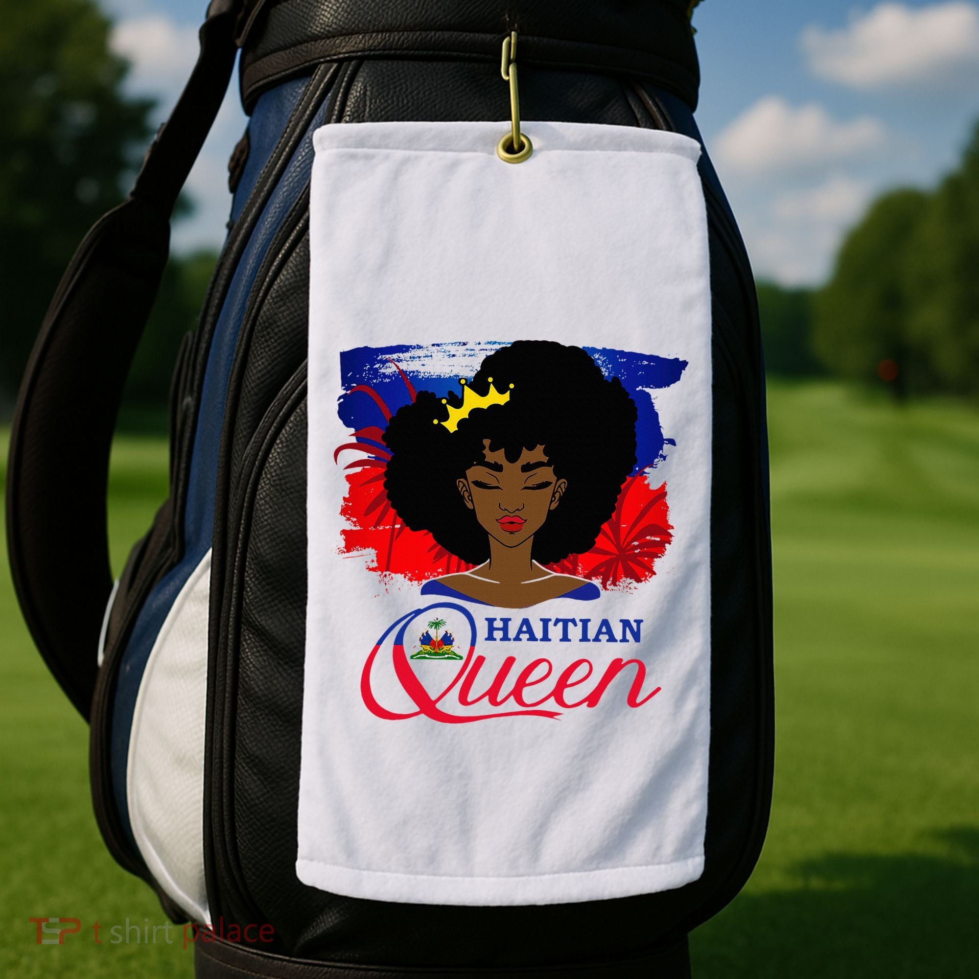 Haitian Queen Haiti Flag Melanin Golf Towel