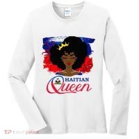 Haitian Queen Haiti Flag Melanin Women's Long Sleeve Shirt thumb 0
