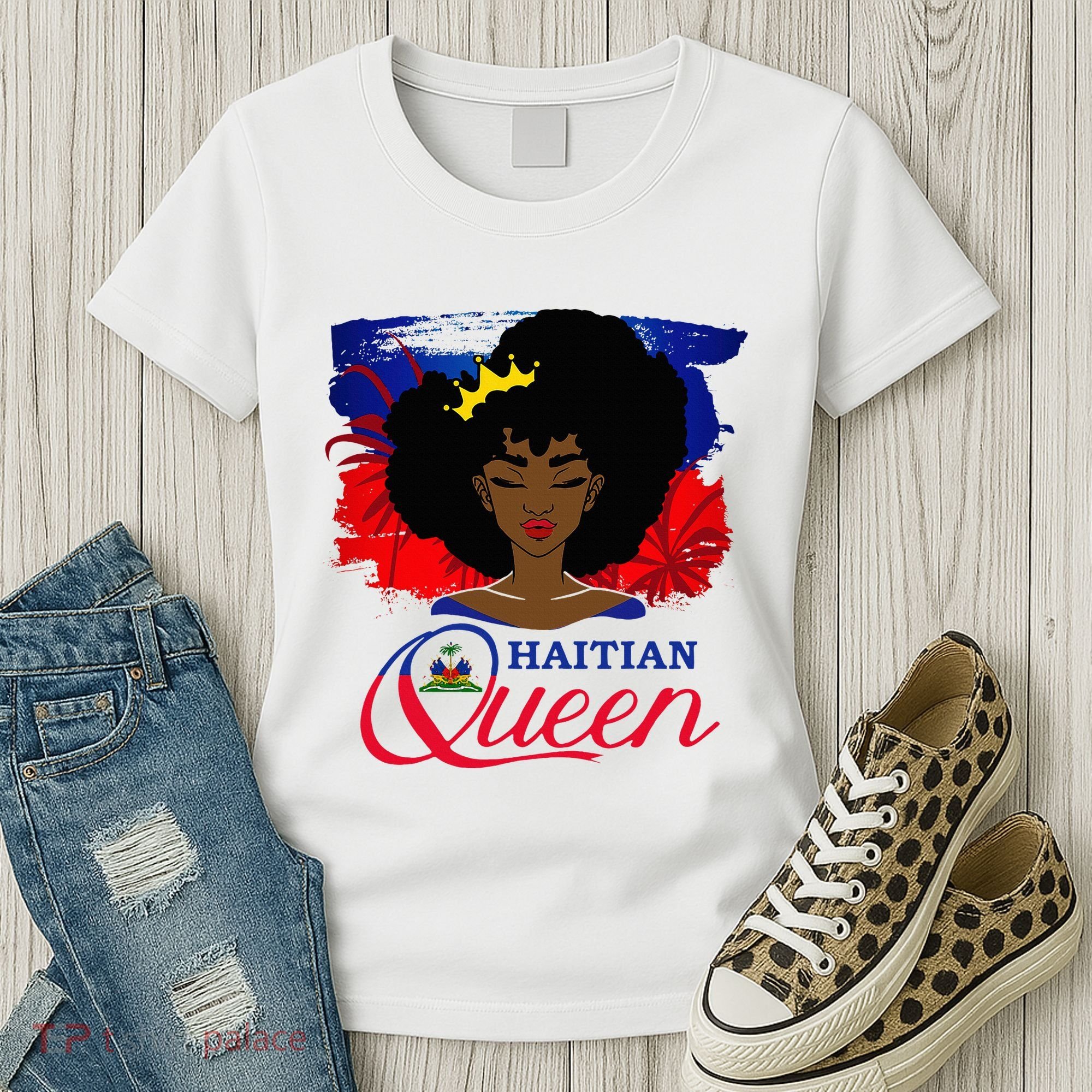 Haitian Queen Haiti Flag Melanin Women's T-Shirt