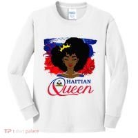 Haitian Queen Haiti Flag Melanin Kids Long Sleeve Shirt thumb 0