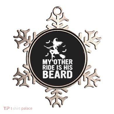 Halloween Quote My Other Ride Is His Beard Witch Ornament