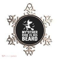 Halloween Quote My Other Ride Is His Beard Witch Ornament thumb 0
