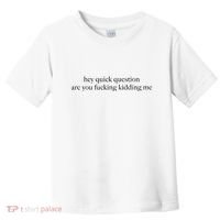 Hey Quick Question Are You Fcking Kidding Me Gift Toddler T-Shirt thumb 0