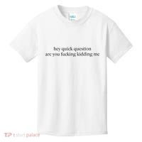 Hey Quick Question Are You Fcking Kidding Me Gift Kids T-Shirt thumb 0