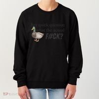 Hey Quick Question Wtaf Funny Duck Meme Retro Humor Joke Women's Sweatshirt thumb 0