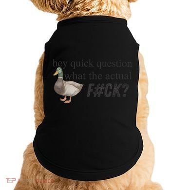 Hey Quick Question Wtaf Funny Duck Meme Retro Humor Joke Doggie Tank