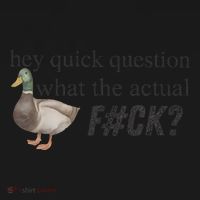 Hey Quick Question Wtaf Funny Duck Meme Retro Humor Joke Coaster thumb 2