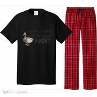 Hey Quick Question Wtaf Funny Duck Meme Retro Humor Joke Pajama Set thumb 0