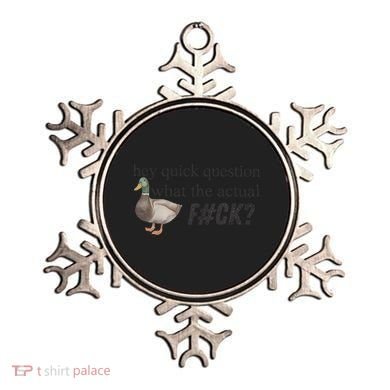 Hey Quick Question Wtaf Funny Duck Meme Retro Humor Joke Ornament