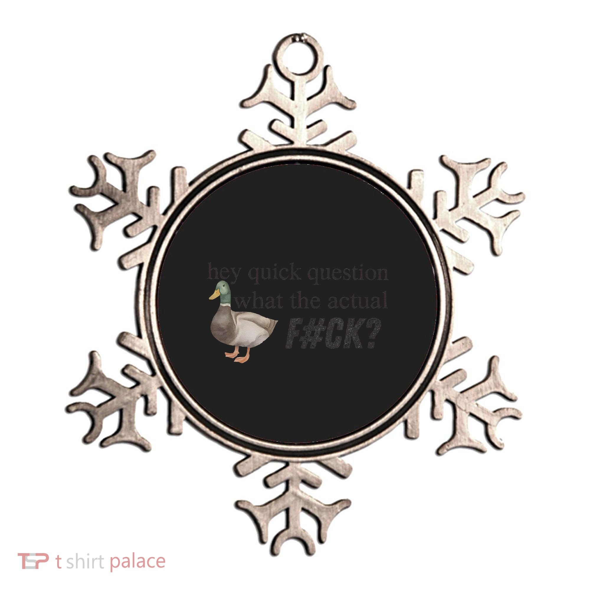Hey Quick Question Wtaf Funny Duck Meme Retro Humor Joke Ornament