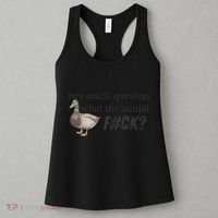 Hey Quick Question Wtaf Funny Duck Meme Retro Humor Joke Women's Tank Top thumb 3
