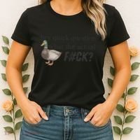 Hey Quick Question Wtaf Funny Duck Meme Retro Humor Joke Women's T-Shirt thumb 2