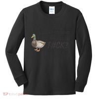 Hey Quick Question Wtaf Funny Duck Meme Retro Humor Joke Kids Long Sleeve Shirt thumb 0