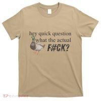 Hey Quick Question Wtaf Funny Duck Meme Retro Humor Joke T-Shirt thumb 0