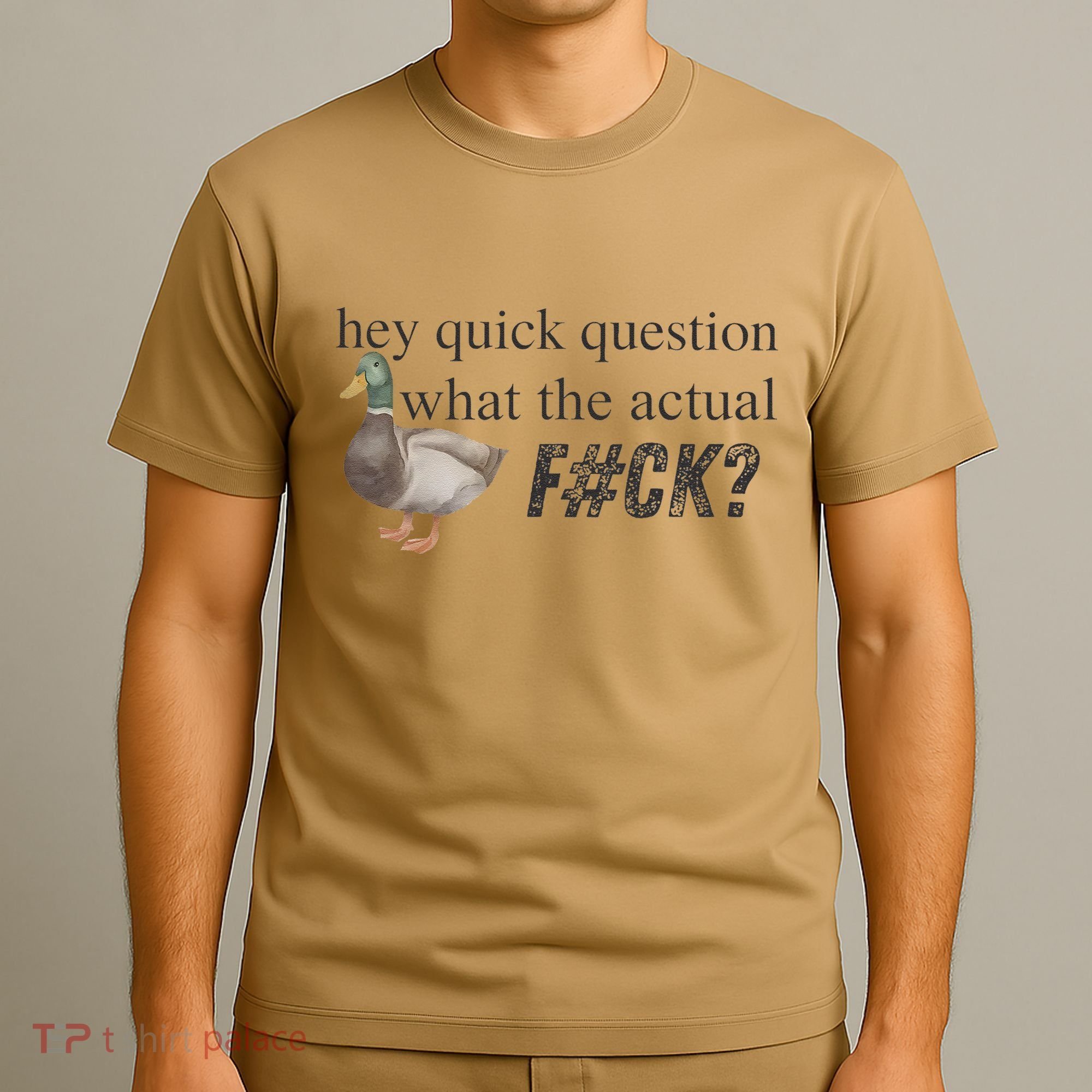 Hey Quick Question Wtaf Funny Duck Meme Retro Humor Joke T-Shirt