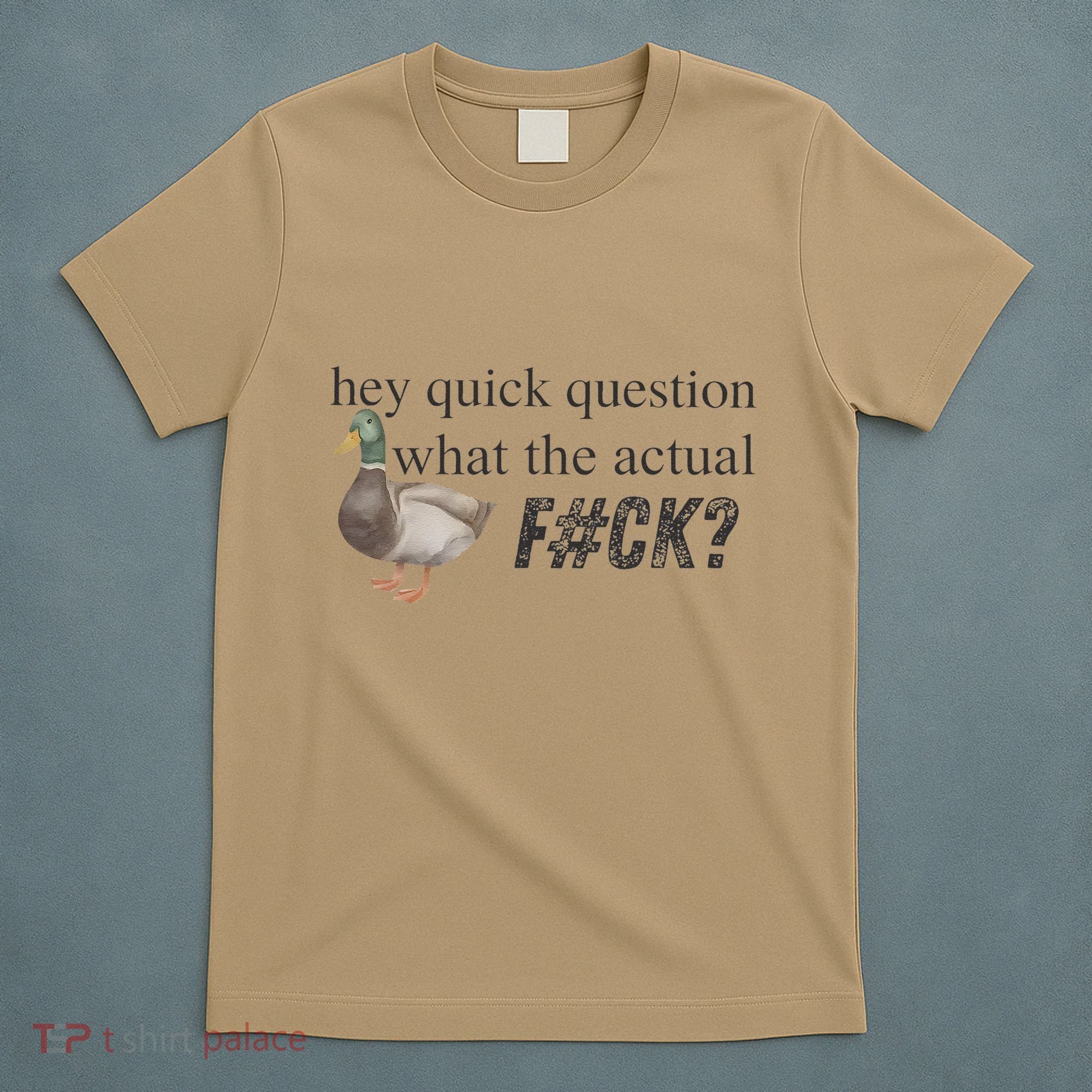 Hey Quick Question Wtaf Funny Duck Meme Retro Humor Joke T-Shirt