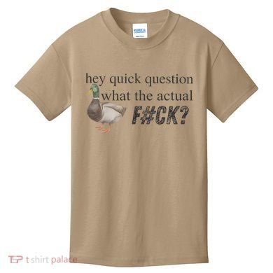 Hey Quick Question Wtaf Funny Duck Meme Retro Humor Joke Kids T-Shirt