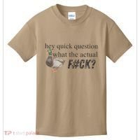 Hey Quick Question Wtaf Funny Duck Meme Retro Humor Joke Kids T-Shirt thumb 0