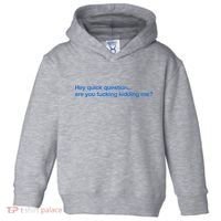 Hey Quick Question Are You Fcking Kidding Me Funny Toddler Hoodie thumb 0