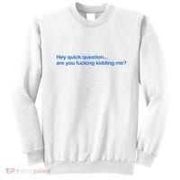 Hey Quick Question Are You Fcking Kidding Me Funny Sweatshirt thumb 0