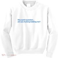 Hey Quick Question Are You Fcking Kidding Me Funny Kids Sweatshirt thumb 0