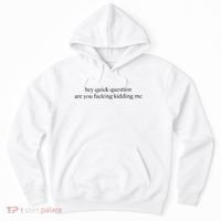 Hey Quick Question Are You Kidding Me Funny Humor Hoodie thumb 0