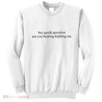 Hey Quick Question Are You Kidding Me Funny Humor Sweatshirt thumb 0