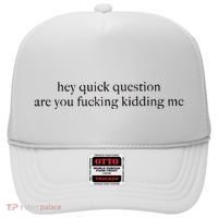 Hey Quick Question Are You Kidding Me Funny Humor Hat thumb 0