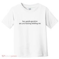 Hey Quick Question Are You Kidding Me Funny Humor Toddler T-Shirt thumb 0