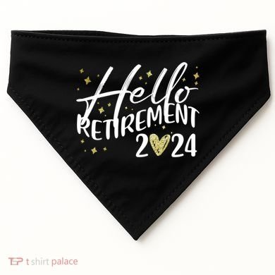 Hello Retiret 2024 Retired Retiring Cool Gift USA-Made Doggie Bandana