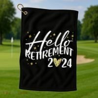 Hello Retiret 2024 Retired Retiring Cool Gift Golf Towel thumb 1