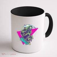 Halloween Retro 80's Skateboarding Grim Reaper Coffee Mug thumb 1