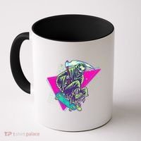 Halloween Retro 80's Skateboarding Grim Reaper Coffee Mug thumb 0