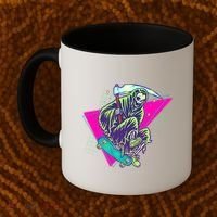 Halloween Retro 80's Skateboarding Grim Reaper Coffee Mug thumb 2