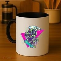 Halloween Retro 80's Skateboarding Grim Reaper Coffee Mug thumb 4